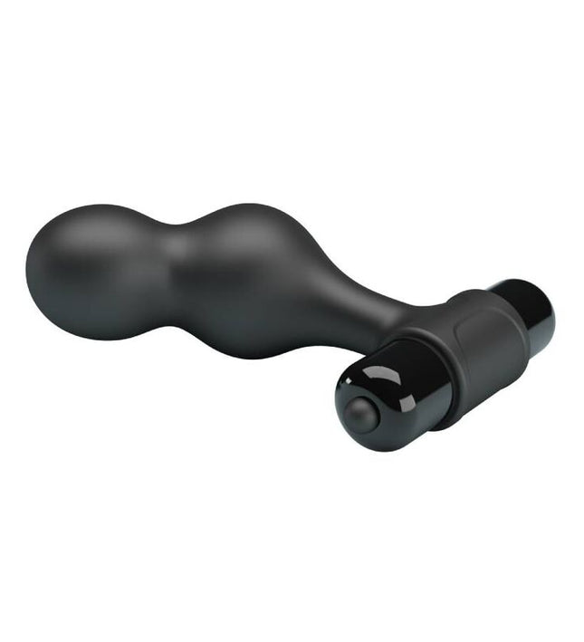 MR PLAY - BLACK SILICONE VIBRATOR ANAL PLUG