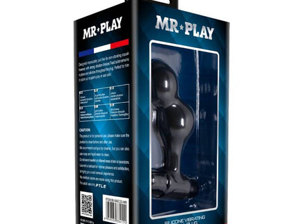 MR PLAY - BLACK SILICONE VIBRATOR ANAL PLUG