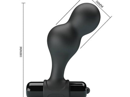 MR PLAY - BLACK SILICONE VIBRATOR ANAL PLUG