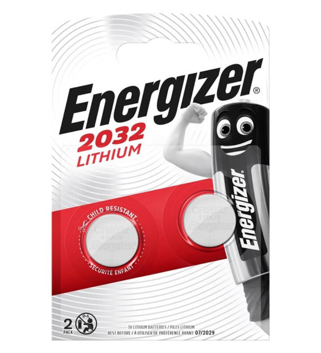ENERGIZER - BATTERY LITHIUM BUTTON CR2032 3V 2 UNIT