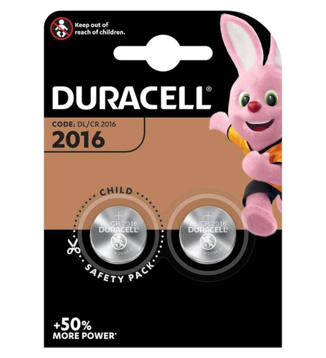 DURACELL - BUTTON BATTERY LITIO CR2016 3V 2 UNIT