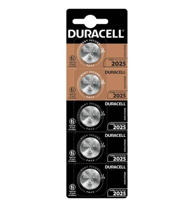 DURACELL - BUTTON BATTERY LITIO CR2025 3V 5 UNIT