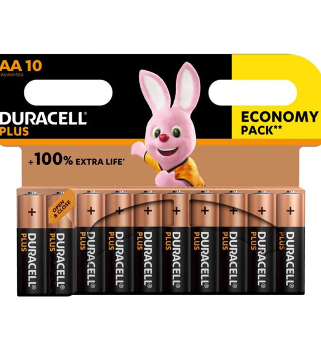 DURACELL - PLUS POWER 100 ALKALINE BATTERY AA LR6 10 UNIT