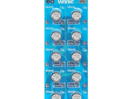 VINNIC - ALKALINE BUTTON BATTERY AG13 L1154F LR44 BLISTER*10