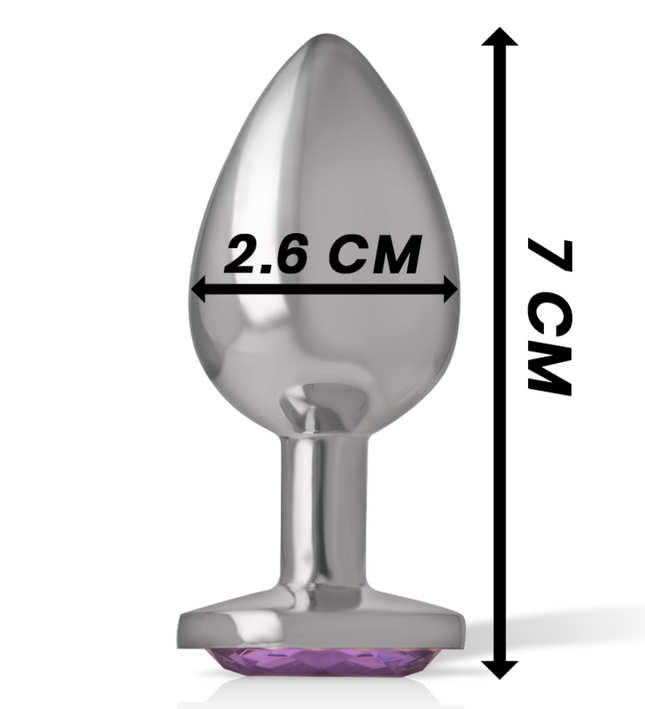 INTENSE - ALUMINUM METAL ANAL PLUG WITH VIOLET CRYSTAL SIZE S