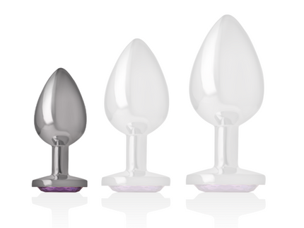 INTENSE - ALUMINUM METAL ANAL PLUG WITH VIOLET CRYSTAL SIZE S