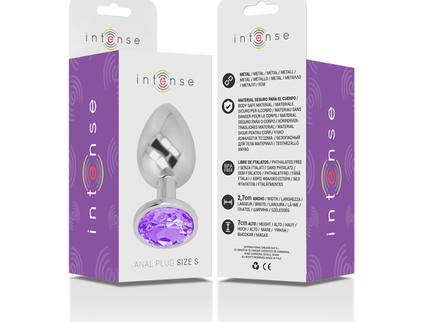 INTENSE - ALUMINUM METAL ANAL PLUG WITH VIOLET CRYSTAL SIZE S