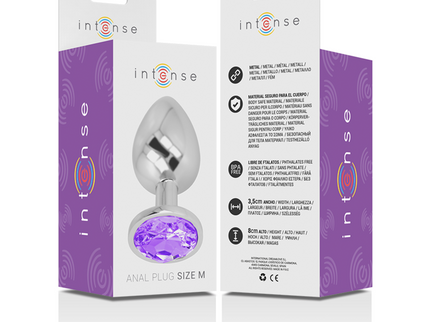 INTENSE - ALUMINUM METAL ANAL PLUG WITH VIOLET CRYSTAL SIZE M