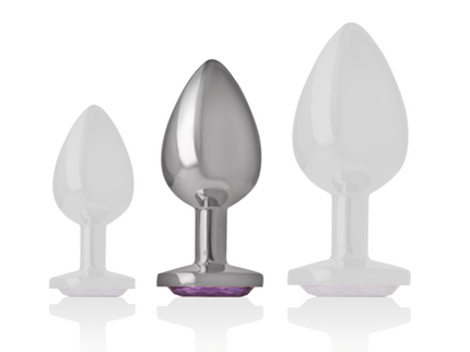 INTENSE - ALUMINUM METAL ANAL PLUG WITH VIOLET CRYSTAL SIZE M
