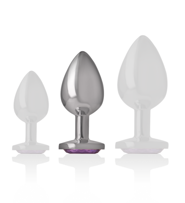INTENSE - ALUMINUM METAL ANAL PLUG WITH VIOLET CRYSTAL SIZE M