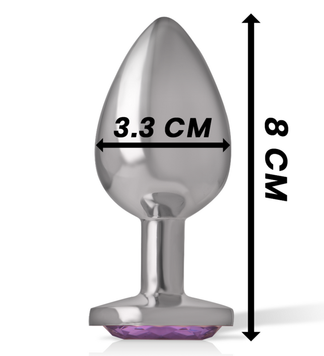 INTENSE - ALUMINUM METAL ANAL PLUG WITH VIOLET CRYSTAL SIZE M