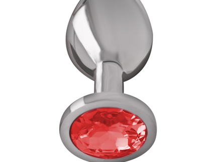 INTENSE - ALUMINUM METAL ANAL PLUG WITH RED CRYSTAL SIZE S