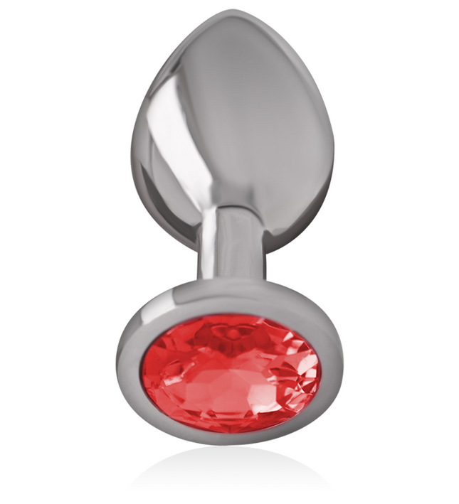 INTENSE - ALUMINUM METAL ANAL PLUG WITH RED CRYSTAL SIZE S