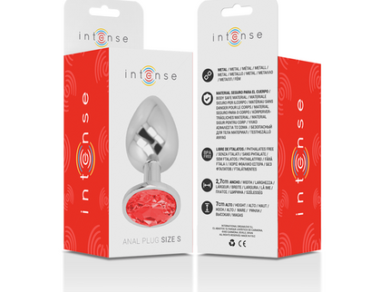 INTENSE - ALUMINUM METAL ANAL PLUG WITH RED CRYSTAL SIZE S