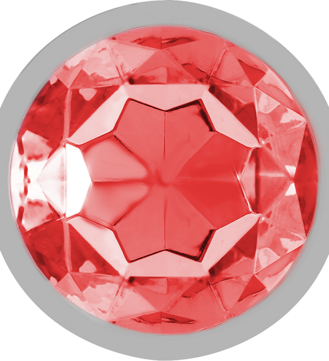 INTENSE - ALUMINUM METAL ANAL PLUG WITH RED CRYSTAL SIZE L
