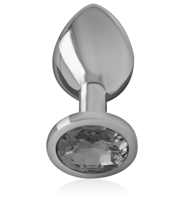 INTENSE - ALUMINUM METAL ANAL PLUG WITH BLACK CRYSTAL SIZE S