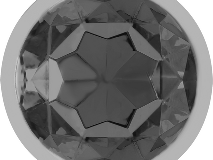 INTENSE - ALUMINUM METAL ANAL PLUG WITH BLACK GLASS SIZE L