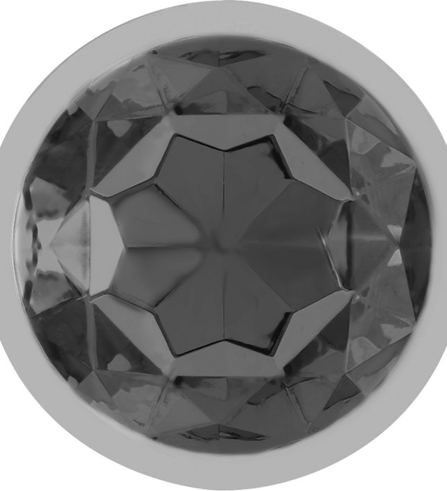 INTENSE - ALUMINUM METAL ANAL PLUG WITH BLACK GLASS SIZE L