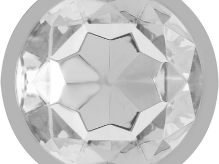 INTENSE - ALUMINUM METAL ANAL PLUG WITH SILVER CRYSTAL SIZE L