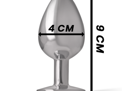 INTENSE - ALUMINUM METAL ANAL PLUG WITH SILVER CRYSTAL SIZE L