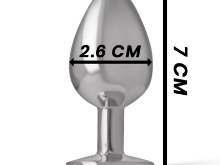 INTENSE - ALUMINUM METAL ANAL PLUG WITH BLUE CRYSTAL SIZE S