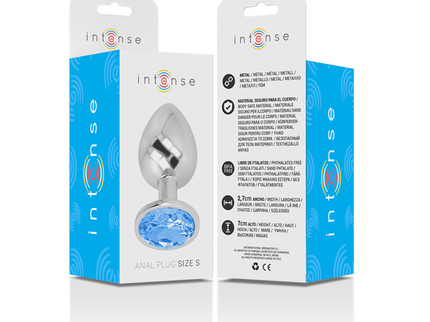 INTENSE - ALUMINUM METAL ANAL PLUG WITH BLUE CRYSTAL SIZE S