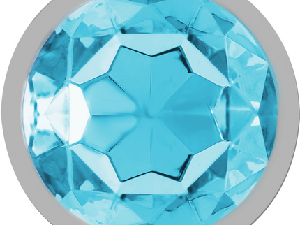 INTENSE - ALUMINUM METAL ANAL PLUG WITH BLUE CRYSTAL SIZE S