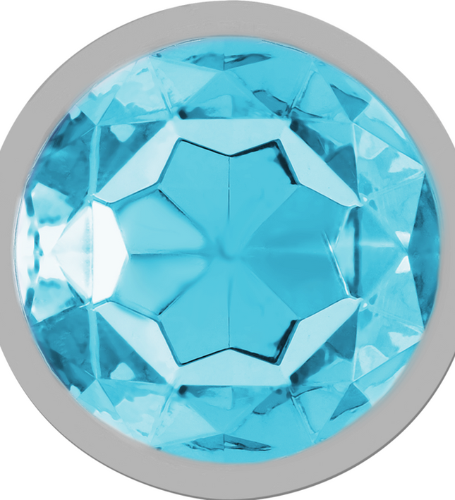 INTENSE - ALUMINUM METAL ANAL PLUG WITH BLUE CRYSTAL SIZE L