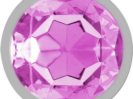 INTENSE - ALUMINUM METAL ANAL PLUG WITH PINK CRYSTAL SIZE S
