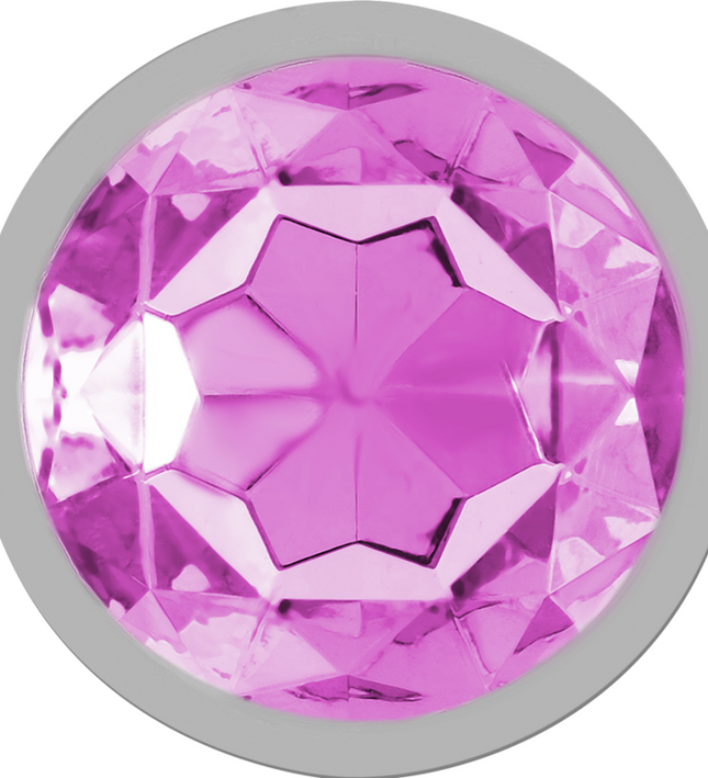 INTENSE - ALUMINUM METAL ANAL PLUG WITH PINK CRYSTAL SIZE S