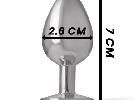 INTENSE - ALUMINUM METAL ANAL PLUG WITH PINK CRYSTAL SIZE S