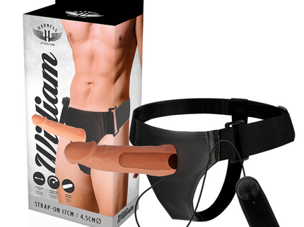 HARNESS ATTRACTION - WILLIAN HOLLOW RNES WITH VIBRATOR 17 CM -O- 4.5 CM