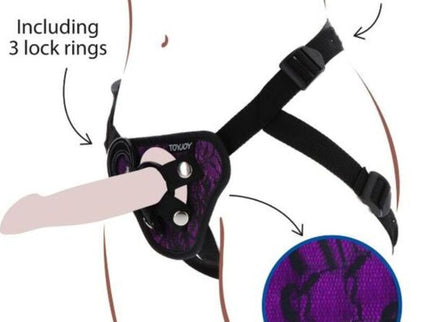 GET REAL - STRAP-ON LACE HARNESS PURPLE