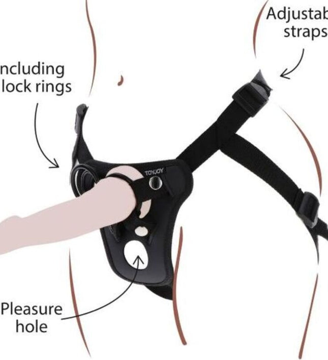 GET REAL - STRAP-ON PLEASURE HARNESS BLACK