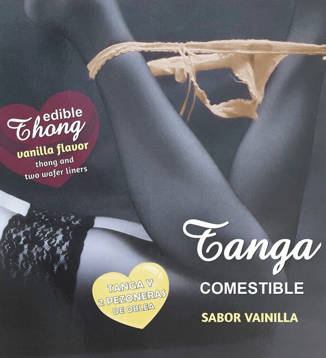 HOTFLOWERS - WAFER THONG AND 2 NIPPLE PADS GIRL VANILLA FLAVOR /es/pt/en/fr/it/