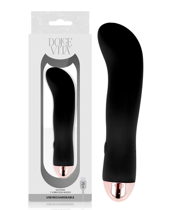 DOLCE VITA - RECHARGEABLE VIBRATOR TWO BLACK 7 SPEED