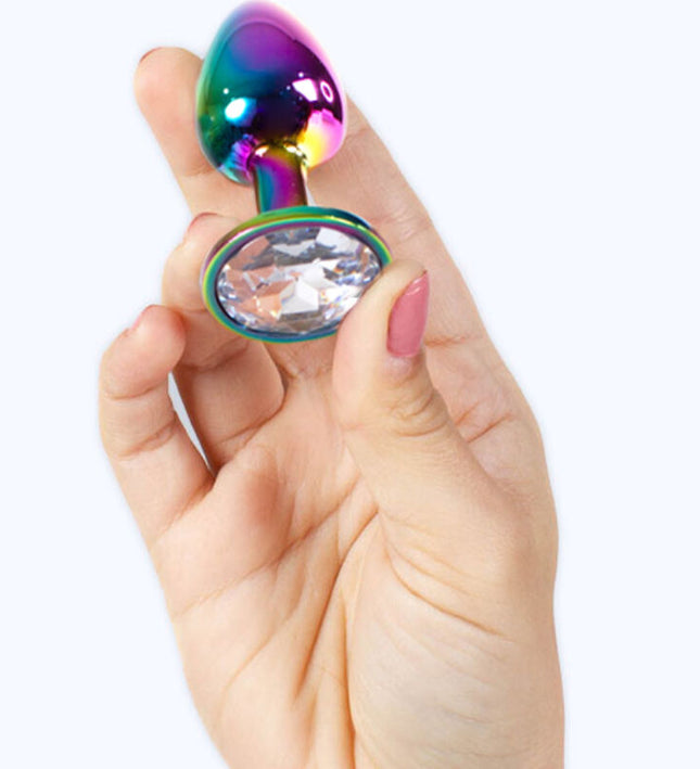SECRETPLAY - METAL BUTT PLUG RAINBOW SMALL SIZE 7 CM