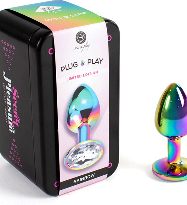 SECRETPLAY - METAL BUTT PLUG RAINBOW SMALL SIZE 7 CM