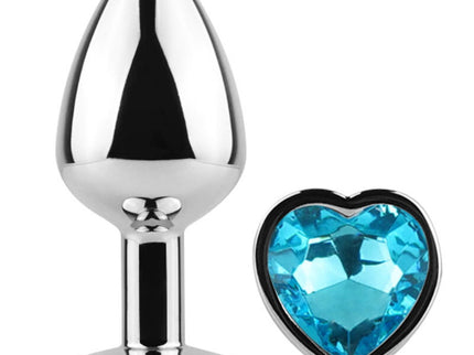 SECRETPLAY - METAL BUTT PLUG BLUE HEART SMALL SIZE 7 CM
