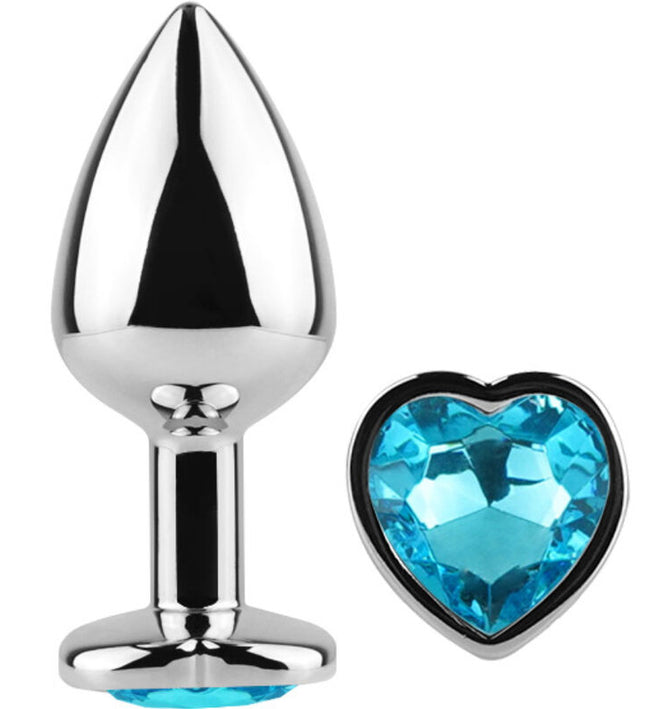SECRETPLAY - METAL BUTT PLUG BLUE HEART SMALL SIZE 7 CM