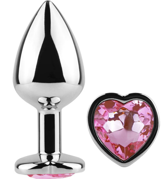 SECRETPLAY - METAL BUTT PLUG FUCHSIA HEART SMALL SIZE 7 CM