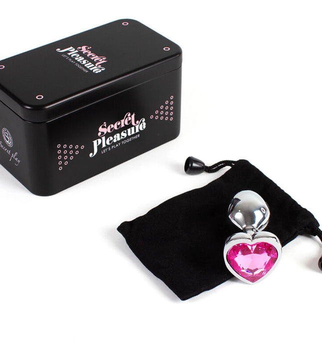 SECRETPLAY - METAL BUTT PLUG FUCHSIA HEART SMALL SIZE 7 CM