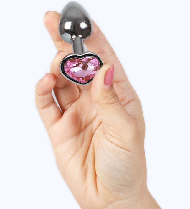 SECRETPLAY - METAL BUTT PLUG FUCHSIA HEART SMALL SIZE 7 CM