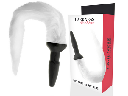 DARKNESS - SILICONE ANAL PLUG WITH WHITE TAIL