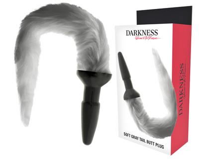 DARKNESS - SILICONE ANAL PLUG WITH GRAY TAIL