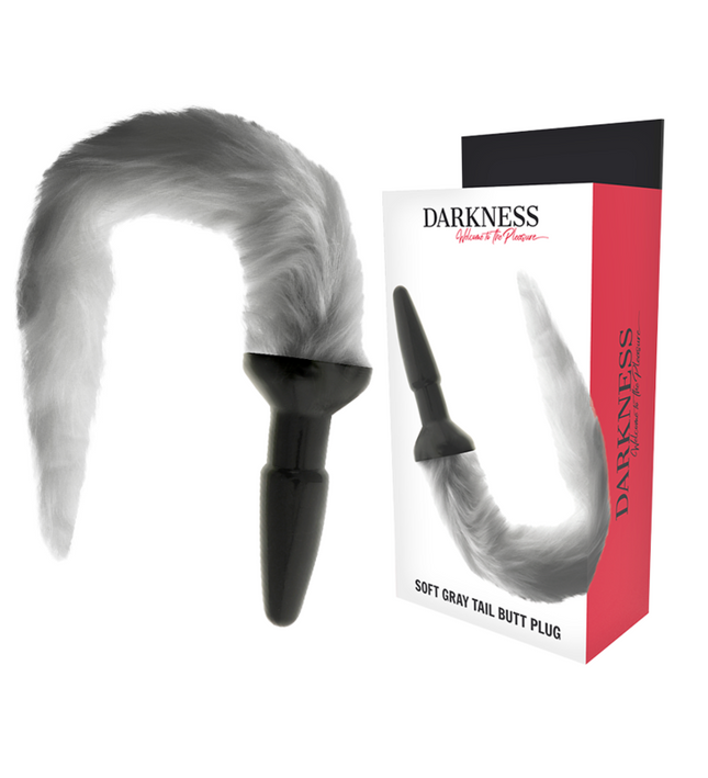DARKNESS - SILICONE ANAL PLUG WITH GRAY TAIL