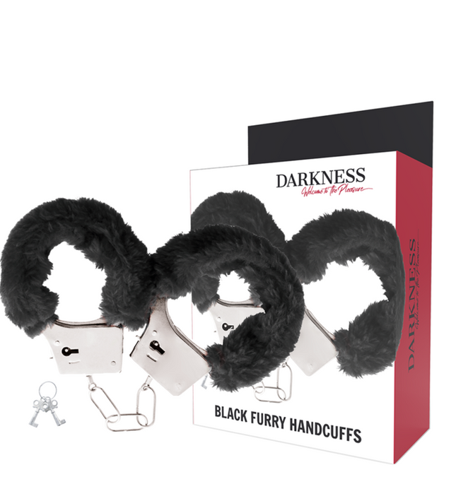 DARKNESS - BLACK LINED METAL HANDCUFFS