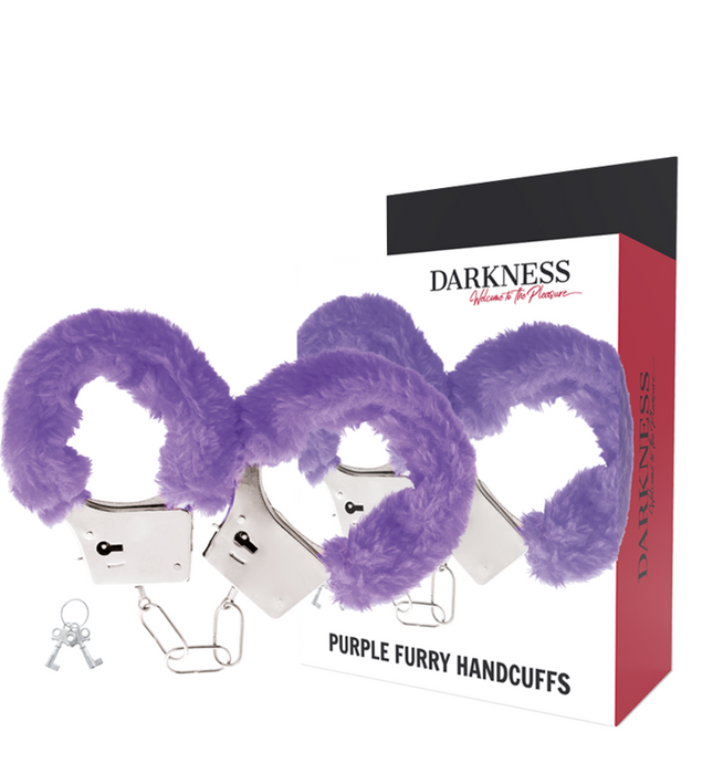 DARKNESS - LILAC LINED METAL HANDCUFFS
