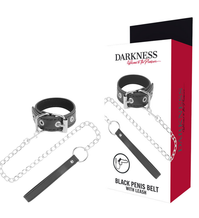DARKNESS - PENIS RING WITH STRAP