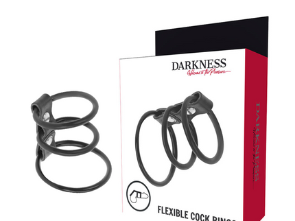 DARKNESS - SET OF 3 FLEXIBLE PENIS RINGS